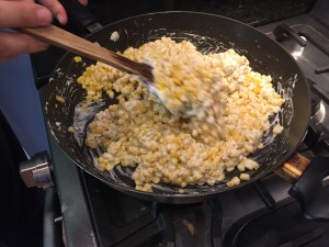 corn and chili cooking