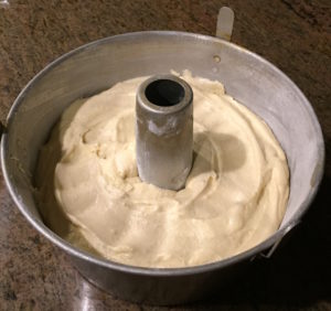 Pound cake ready to bake